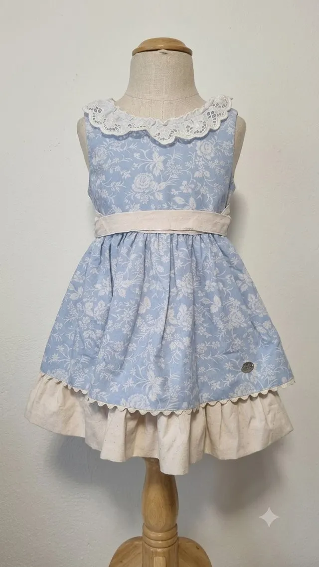 Vestido niña floral azul para fiestas en Gijón