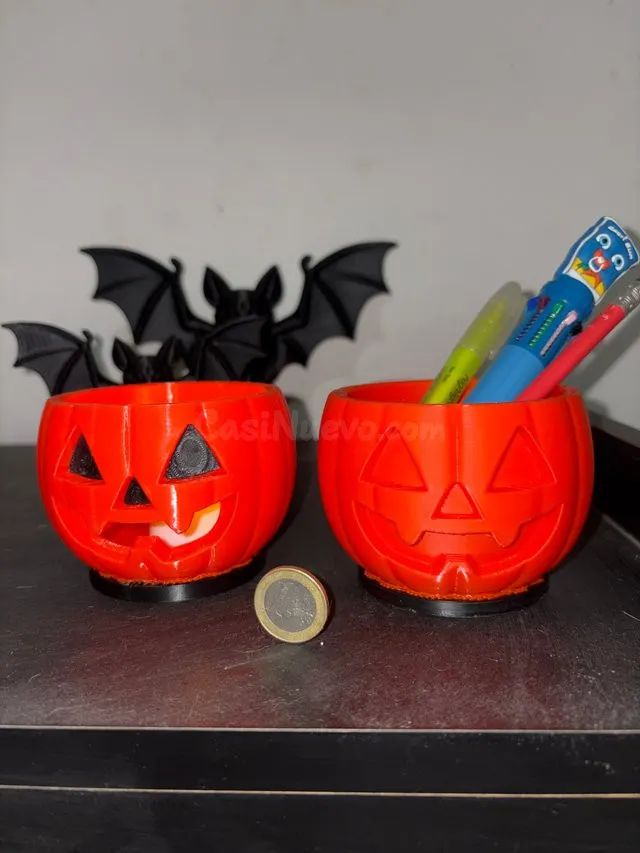Kit decorativo Halloween: 2 lapiceros y portavelas en forma  - foto 4