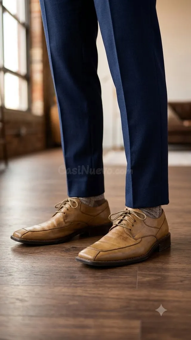 Zapatos elegantes de cuero marrón para hombre en Gijón