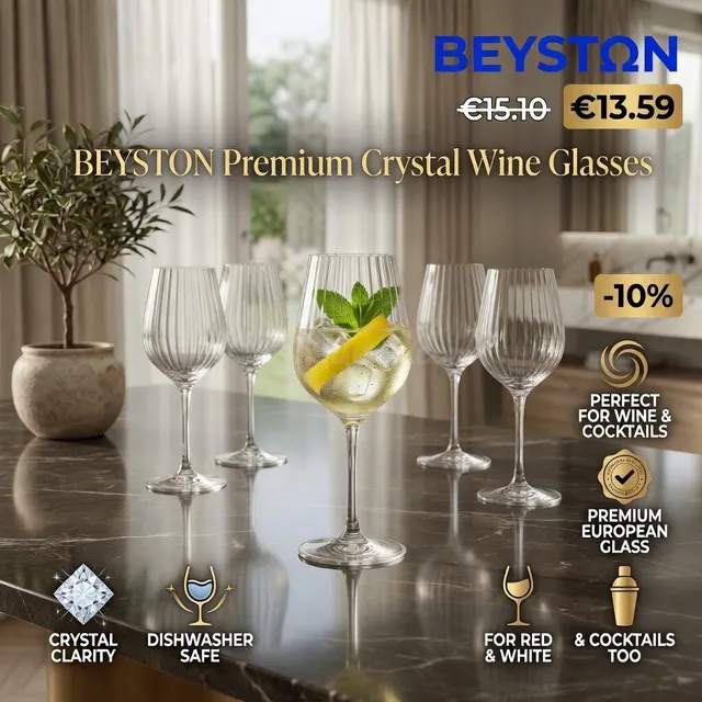 Copas de cristal Bohemia Royal para gin tonic, diseño óptico