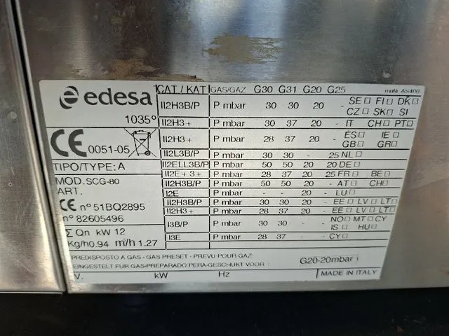 Cocina de gas profesional 4 quemadores EDESA SCG80 para host - foto 3