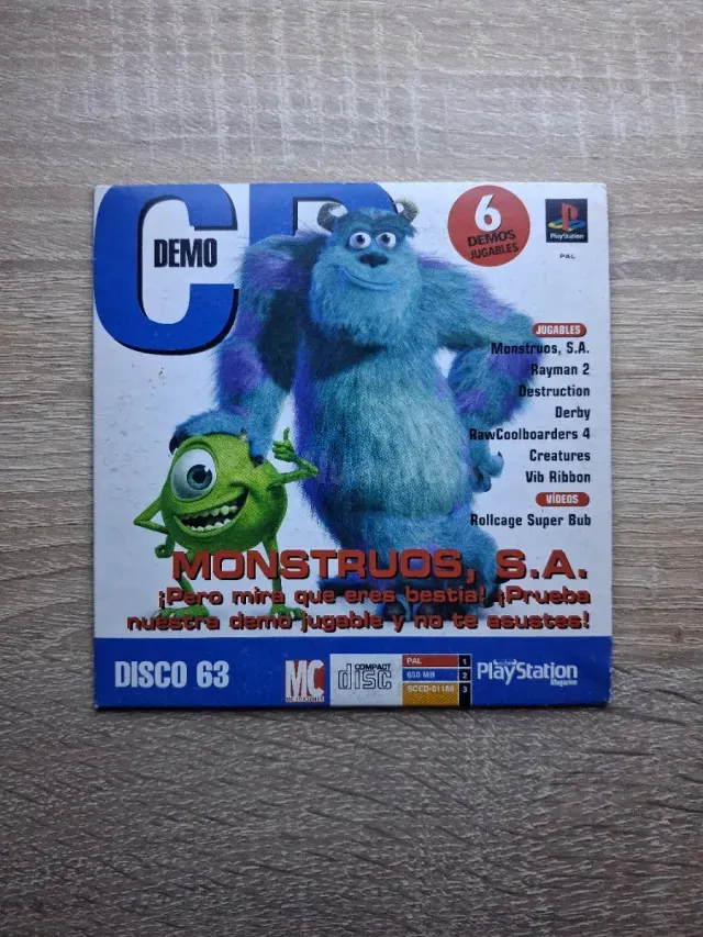 CD DEMO PlayStation 63 Monstruos S.A. + Juegos