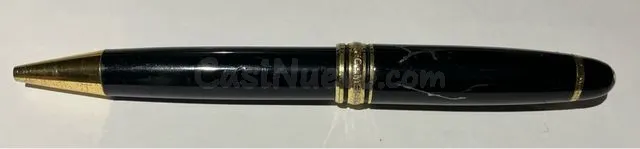 Bolígrafo Montblanc Negro y Dorado Rayado - foto 2