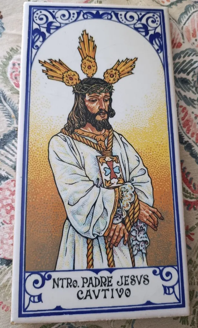 Precioso azulejo decorativo con la imagen de Nuestro Padre J - foto 2