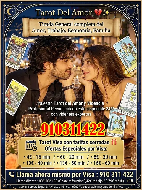 Tarot del Amor y Videncia 24/7 Recupera la magia: Lectura de tarot enfocada en el amor.