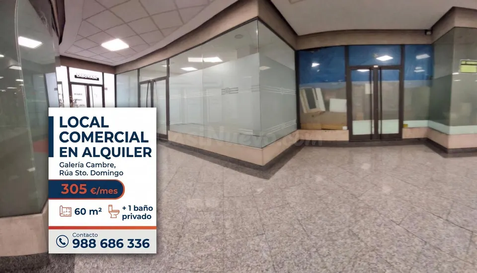 Local comercial ideal en la Galería Cambre  | Espacio versátil y céntrico para tu negocio