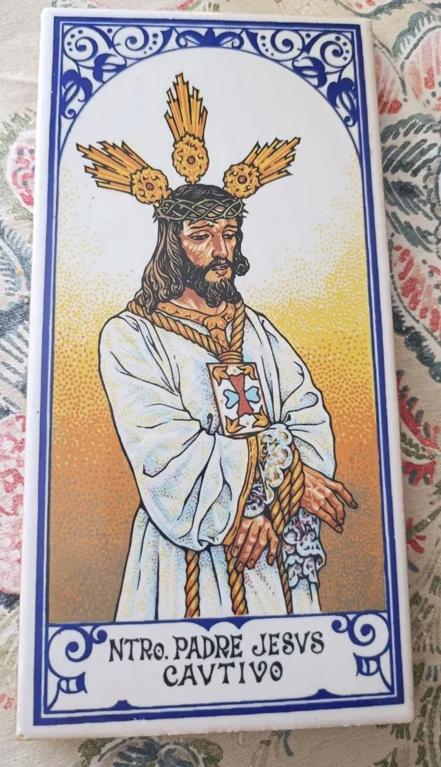 Precioso azulejo decorativo con la imagen de Nuestro Padre J