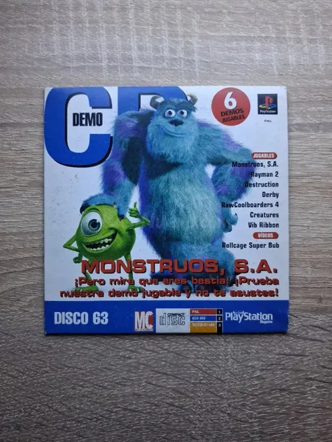 CD DEMO PlayStation 63 Monstruos S.A. + Juegos