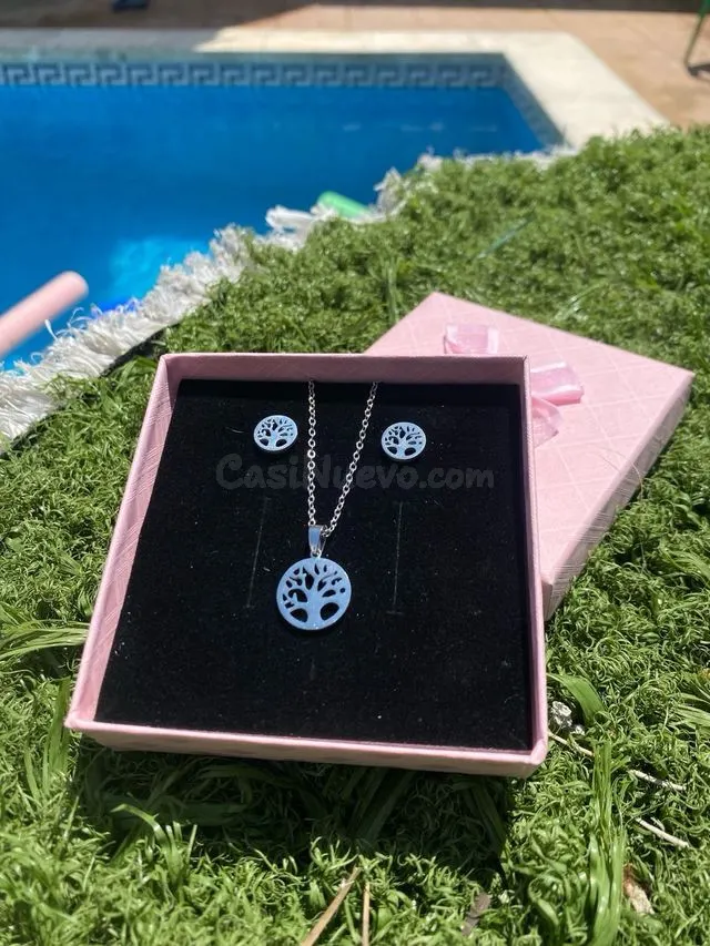 Pendientes árbol de la vida en oro de 18k y plata 925 – Malg - foto 4