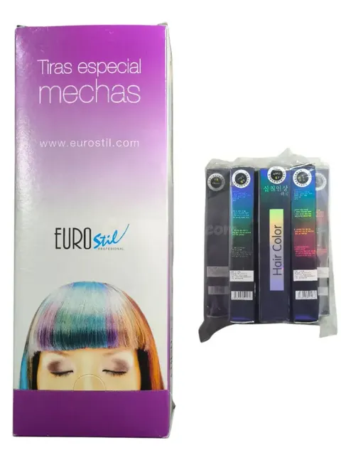 Eurostil Tiras Mechas+Color Cabello Temporal Tiza