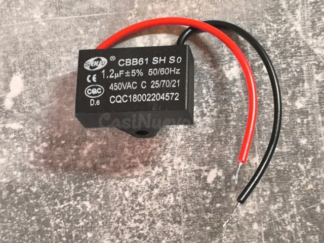 Condensador eléctrico CBB61 1.2uF 450V para motores Castelse