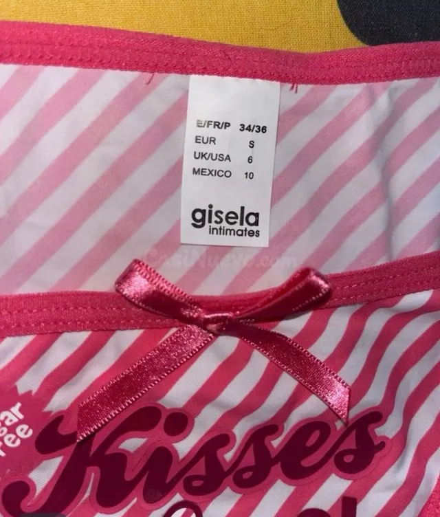 Conjunto Lencería Gisela Rayas Rosas y Blancas Talla S - foto 3