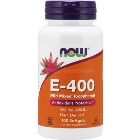 NOW Foods Vitamina E 400 UI – 100 cápsulas blandas | Antioxidante y cuidado de la piel