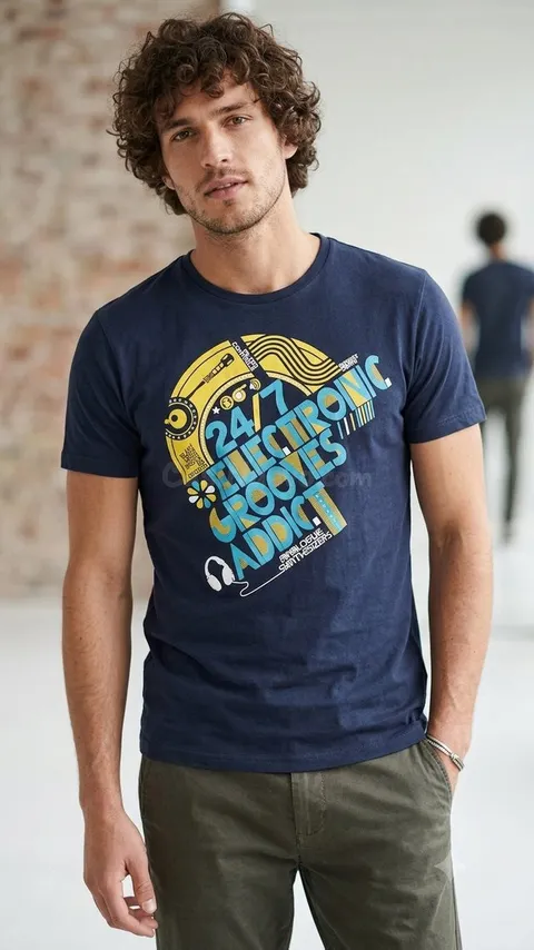 Camiseta urbana con diseño musical Gijón