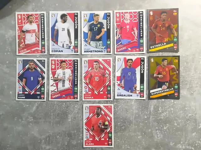 11 Cartas Topps Match Attax Euro 2024