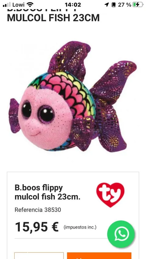 Ty Flippy grande, 23 cm