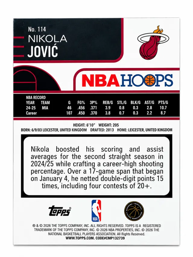 Tarjetas Nicolás Jovic Topps NBA Hoops - foto 2
