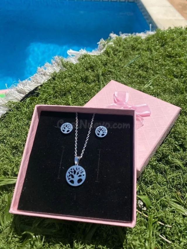 Pendientes árbol de la vida en oro de 18k y plata 925 – Malg - foto 3