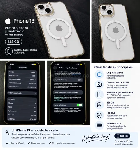 iPhone 13 128GB Starlight - ¡Listo para usar!