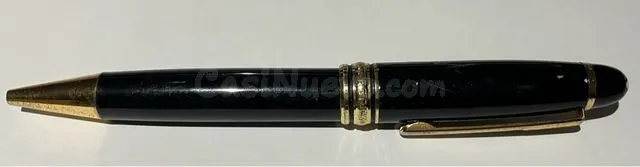 Bolígrafo Montblanc Negro y Dorado Rayado