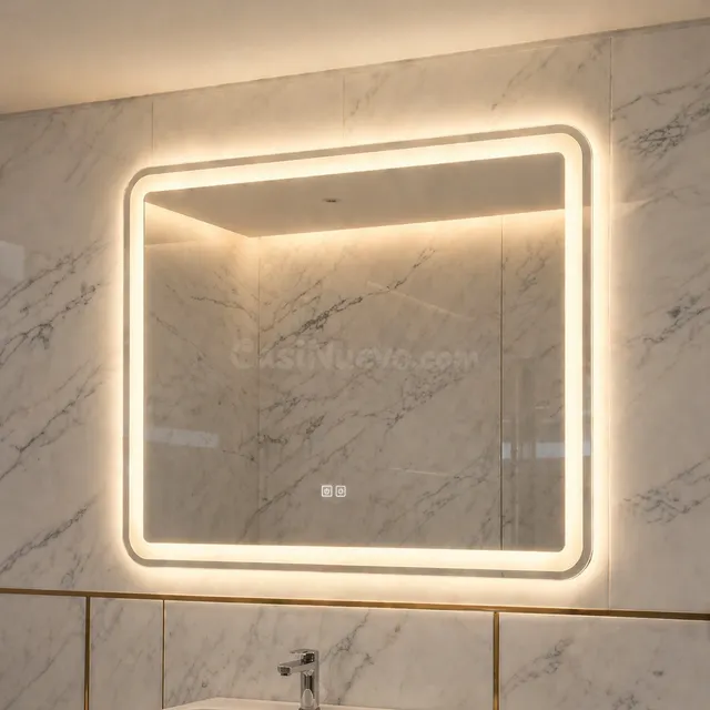 Espejo de baño LED 100x70 antivaho 3 tonos NUEVO - foto 3