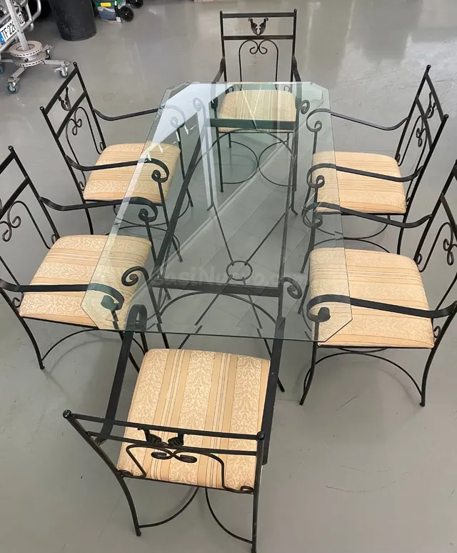 Conjunto mesa y sillas comedor cristal - foto 2
