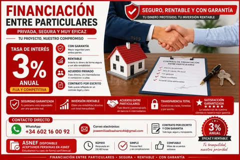 Asistencia financiera altamente eficaz y rentable con garantía a una tasa de interés del 3%.