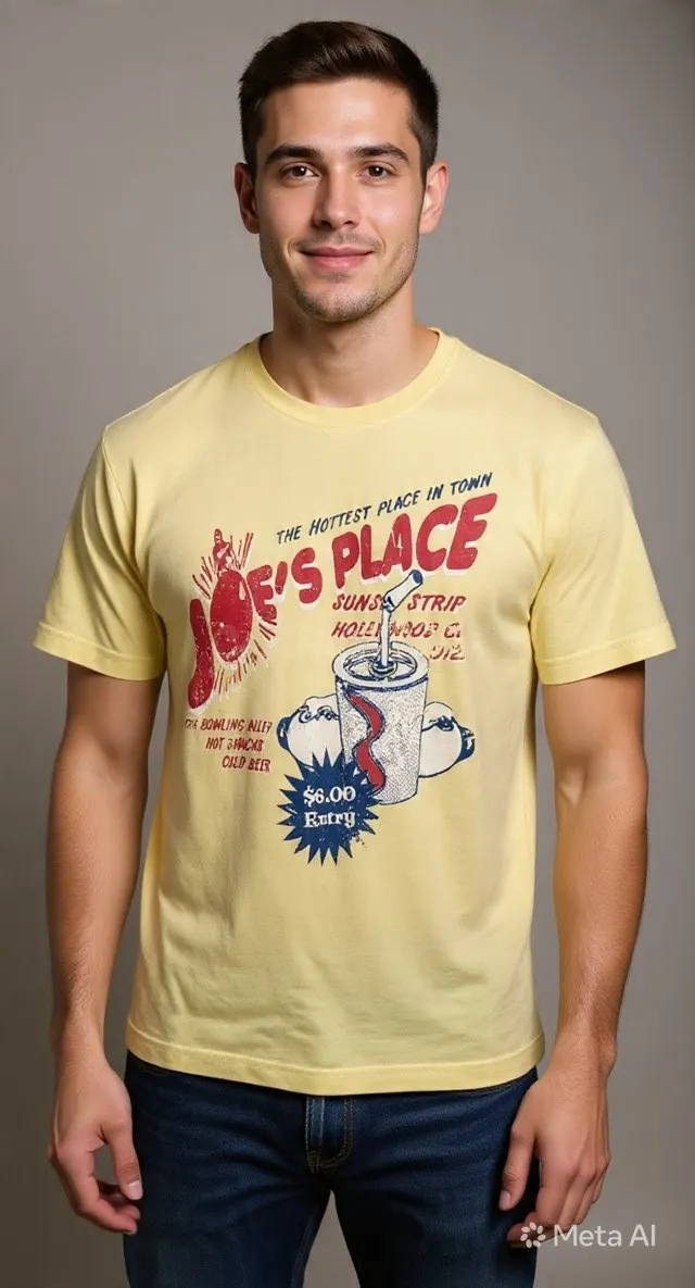 Camiseta vintage Joe's Place estilo años 90 Gijón