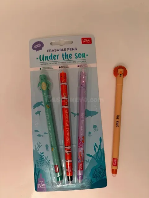 Pack 3 bolígrafos Legami Under the Sea + 1 León