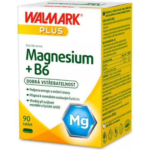 Walmark Magnesio + B6 – 60 Tabletas | Energía, Nervios y Músculos