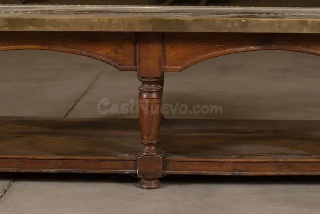 Mesa baja de madera forrado con sobre metálico - foto 2