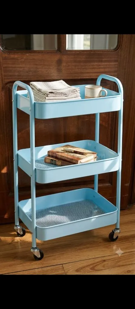 Carrito Auxiliar Ruedas 3 Niveles Azul