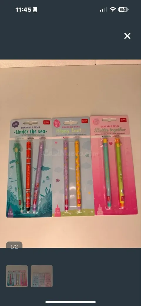 3 Sets de Bolígrafos Borrables Legami