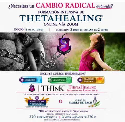 Formación Intensiva de Thetahealing, online, via zoom