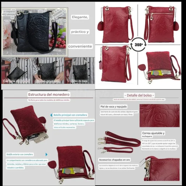 Bolso Teléfono Movil Piel auténtica Vacuno - foto 4