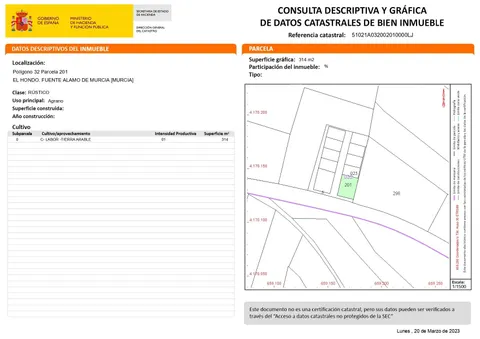 SE VENDE TERRENO RUSTICO EN LAS PALAS