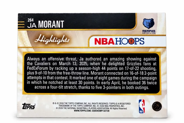 Carta NBA Hoops Ja Morant Highlights - foto 2