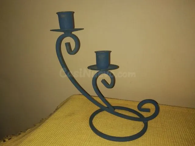 Candelabro o Portavelas de Hierro azul - foto 3