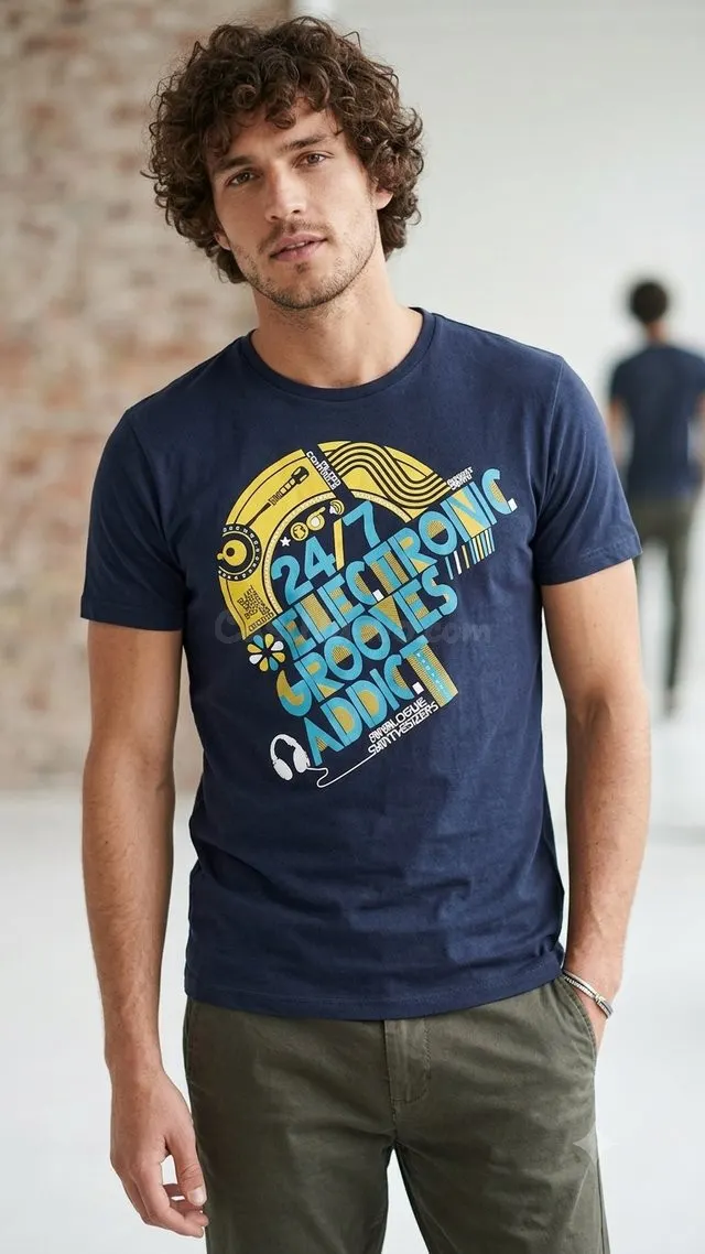 Camiseta urbana con diseño musical Gijón