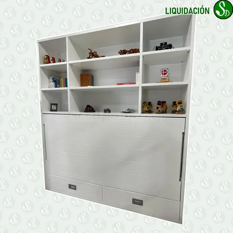 Cama Abatible + Armario Blanco